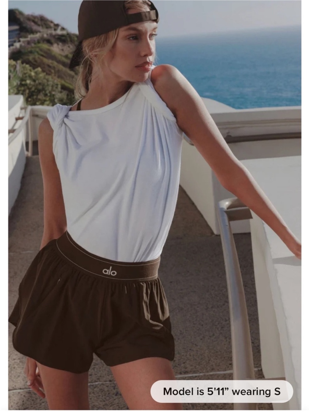 ALO Yoga Match Point Shorts Espresso Brown Medium NWT NEW